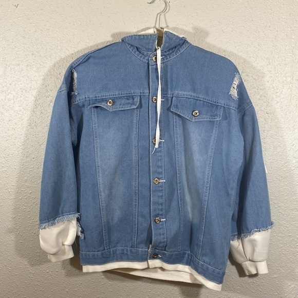 Boku no Hero Academia/My Hero Academia Denim Jacket Graphic Unisex Hoodie - Picture 2 of 10